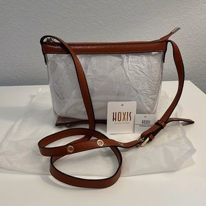 NWT Hoxis Clear Purse with Leather Adjustable Strap